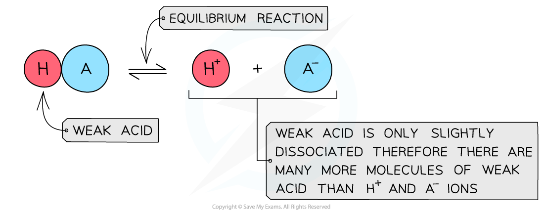 Equilibria Dissociation of a Weak Acid, downloadable AS & A Level Chemistry revision notes