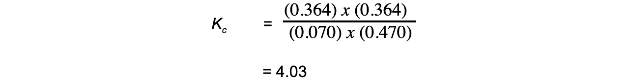 Equilibrium Constant Calculations WE Step 1 equation 4