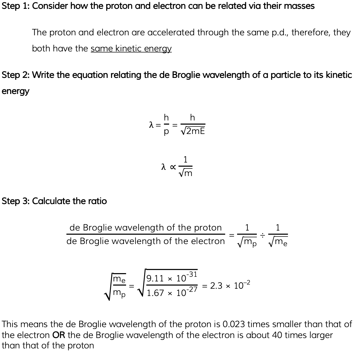 2.5.4 De Broglie Wavelength Worked Example