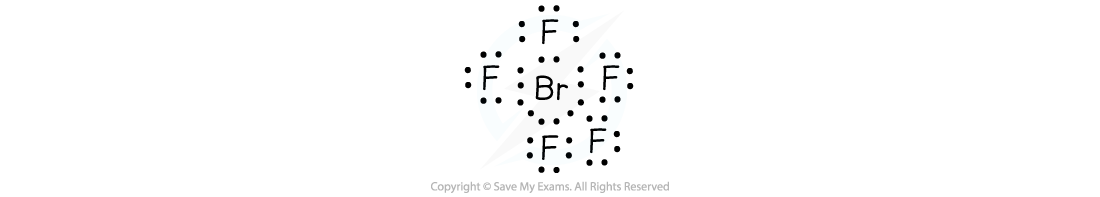 Lewis structure BrF5, downloadable IB Chemistry revision notes