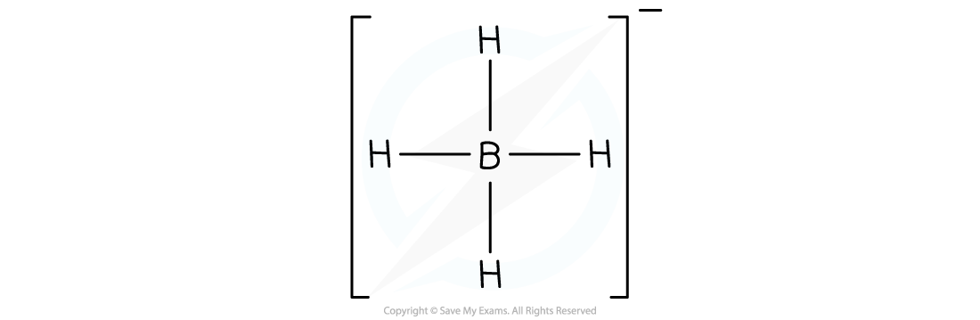 BH4 anion Lewis structure, downloadable IB Chemistry revision notes